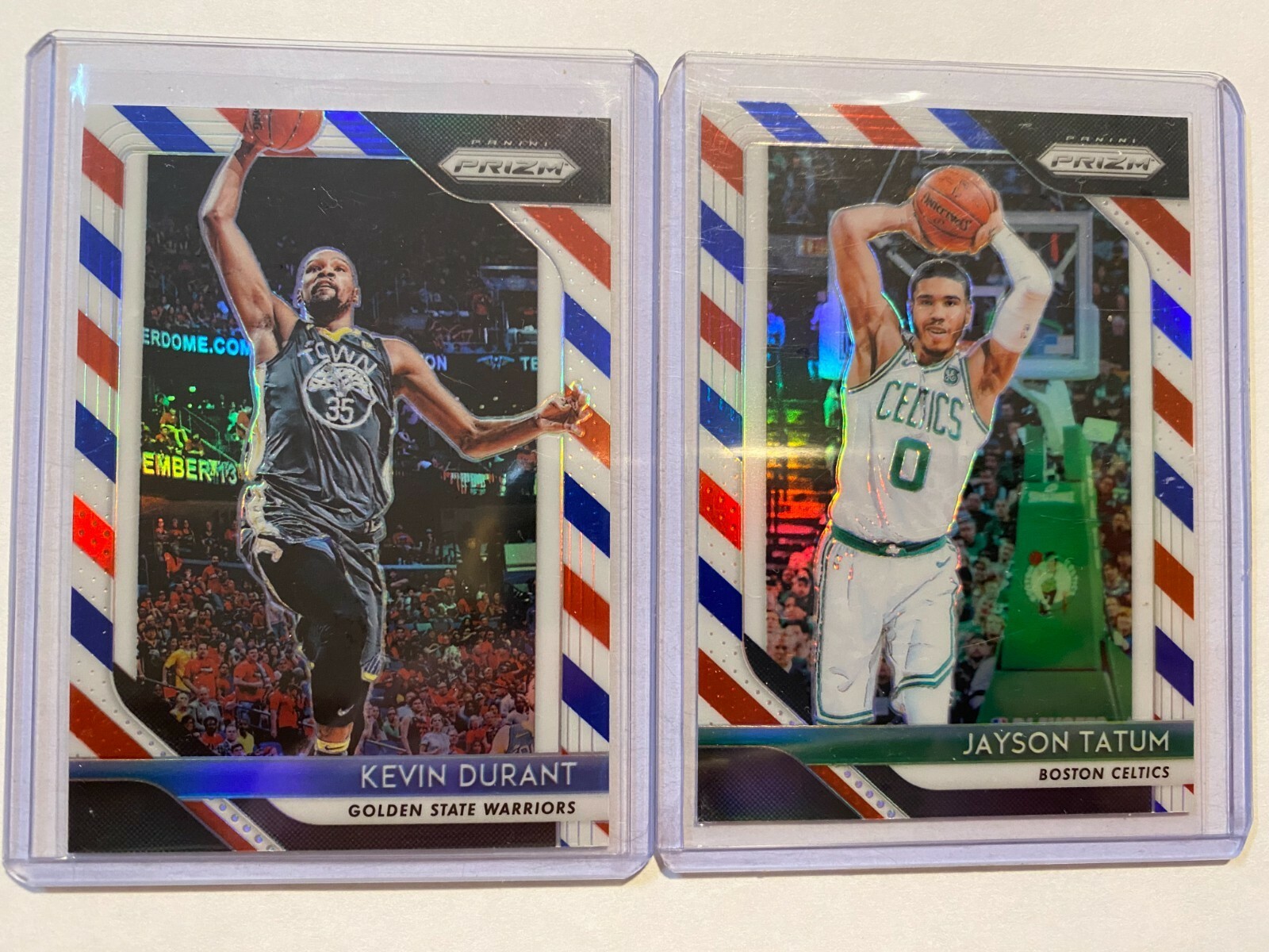 Kevin Durant, Jayson Tatum, 2018/2019, Panini Red White Blue Refractors