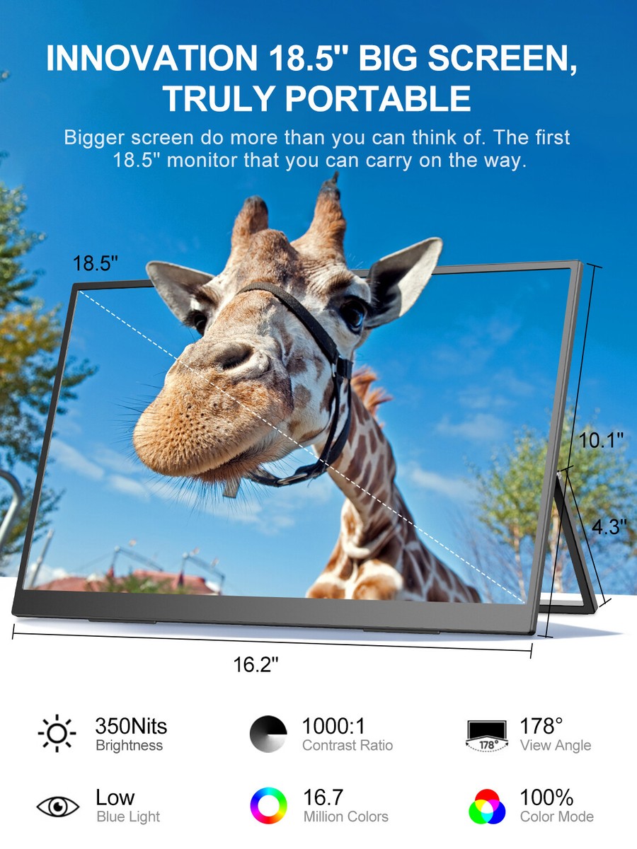 UPERFECTPortableMonitor18.5インチ120㎐？60Hz？ UPERFECT 18.5'' Portable Touchscreen 120hz Monitor 1080P HDMI Type