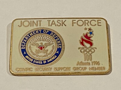 1996 Atlanta Olympics Lapel Pin US Department of Defense DOD Joint Task Force