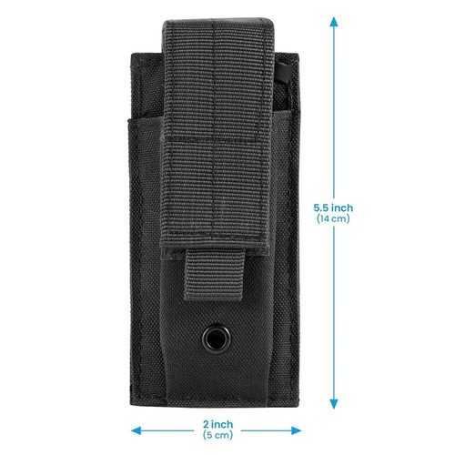 Funda táctica de cargador de pistola simple/doble Molle para linterna de cuchillo - Imagen 13 de 15