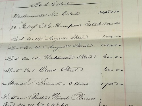 1868 Providence Rhode Island Estate Inventory Sally Thompson Rufus Waterman - Picture 3 of 11