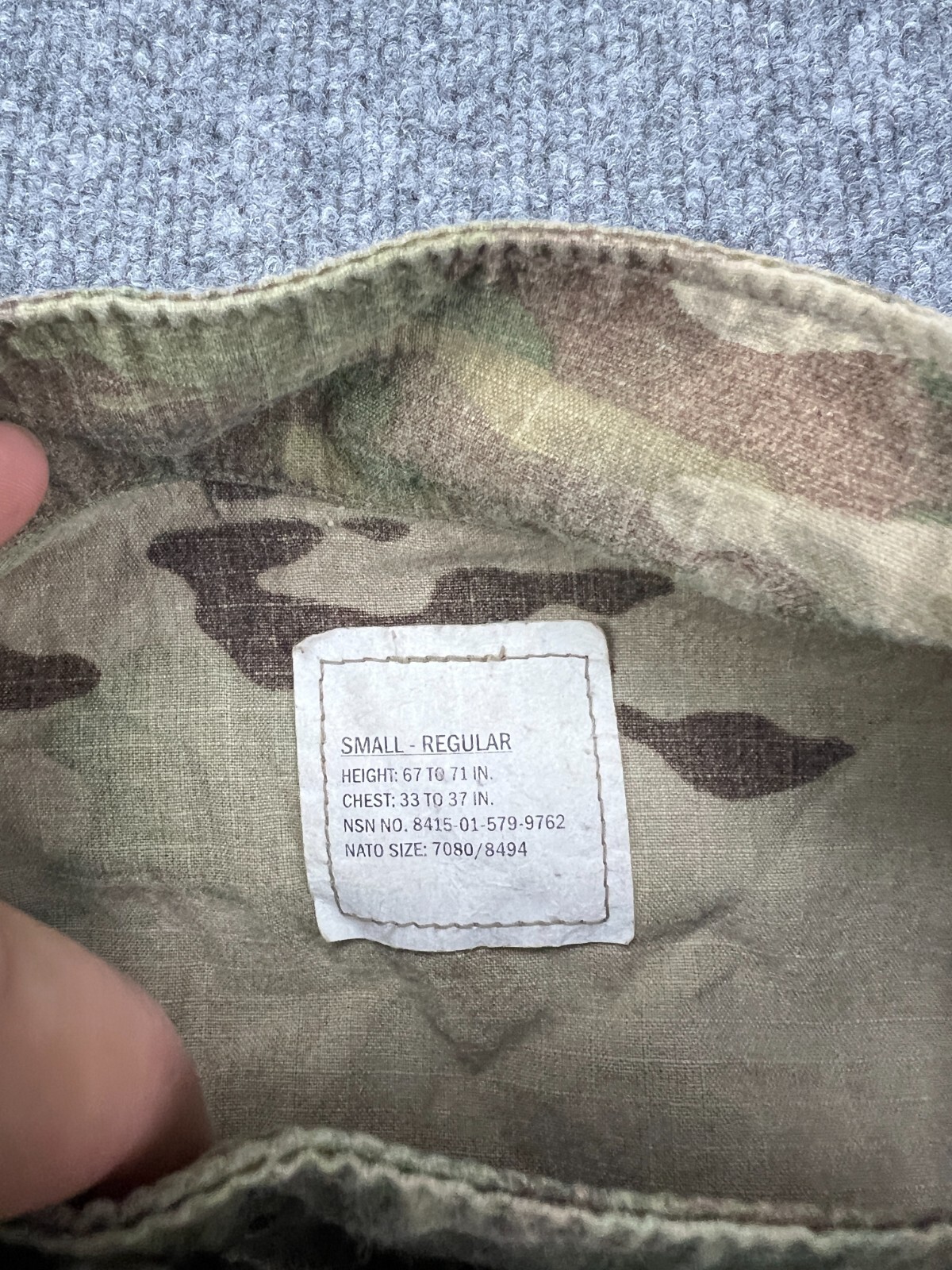 US Military Insect Repellent Jacket Men's Small Camou… Gem