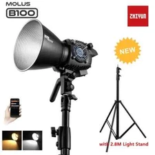 ZHIYUN MOLUS B100 100W Video Light, COB LED Video Light with Bowens Tripod Stand