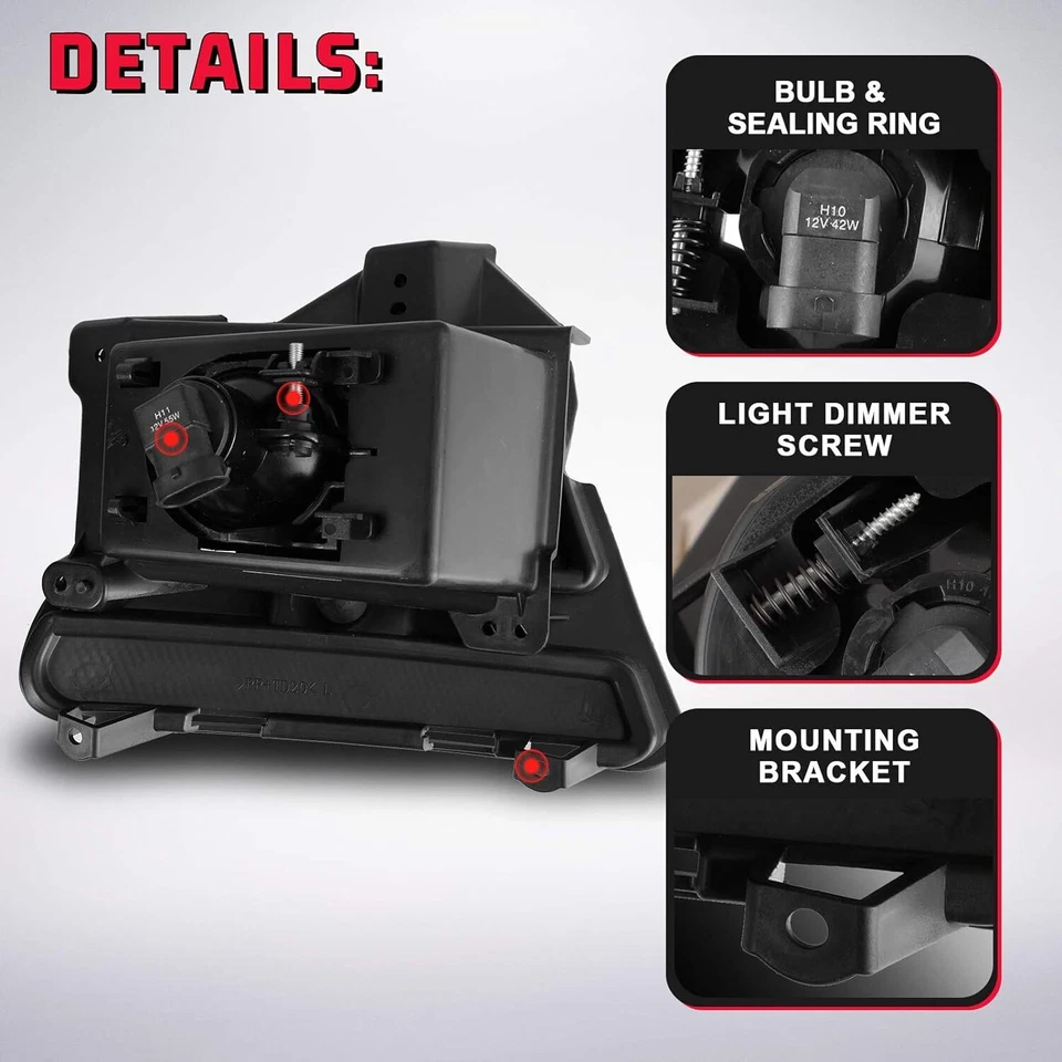 Proyector de parachoques transparente de luz antiniebla para kits de interruptores de lámparas Ford Mustang 2013-2014 Foto 3 de 4