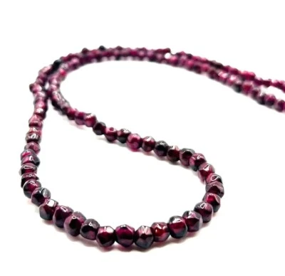 Granat Edelstein Kette 45 cm I 4-5 mm I mit Silberverschluss (KLS-3) - Bild 1 von 3
