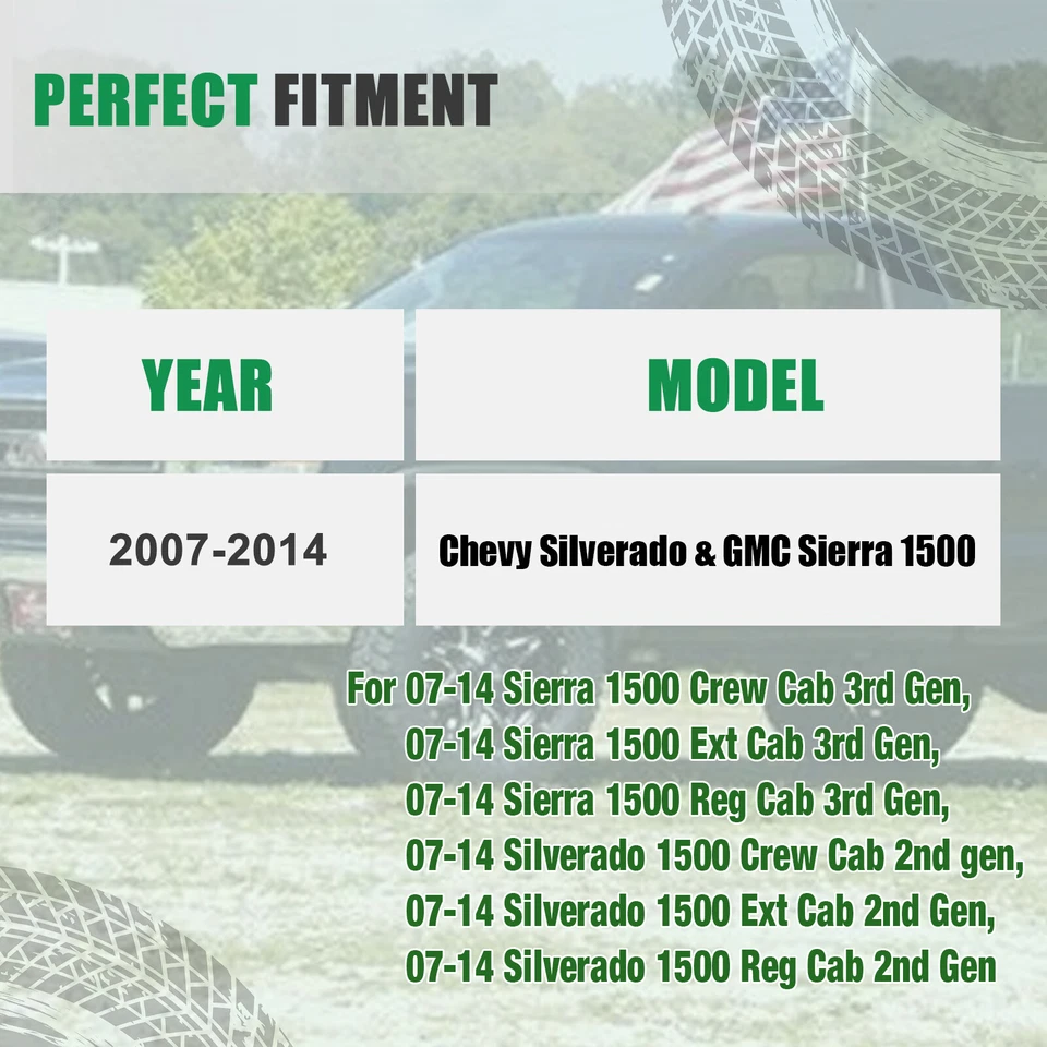 Soporte de tanque delantero, trasero, montaje de amortiguador para 99-06 Chevy Silverado/GMC Sierra 1500 Foto 2 de 4