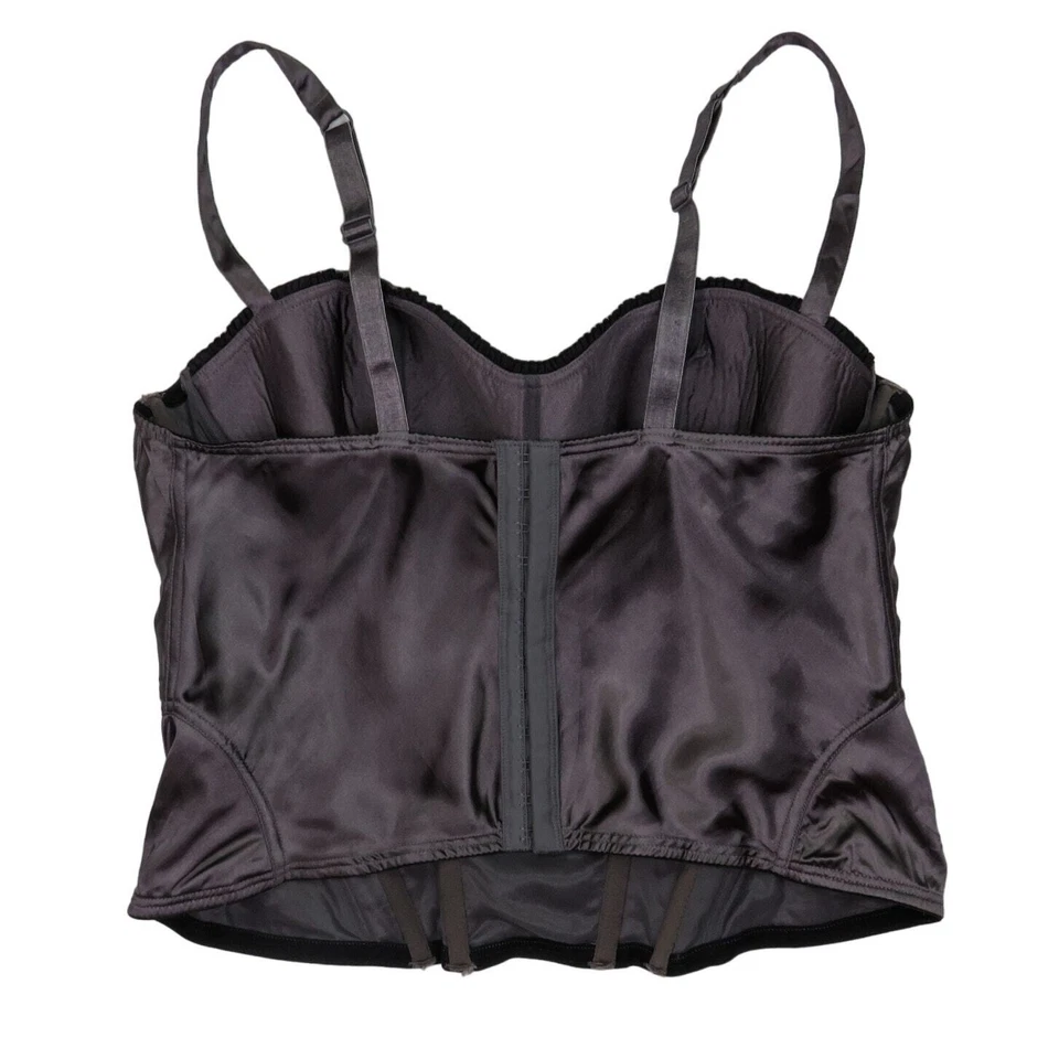 Sexy Corsé Bustier Camisola Top Mediano Años 90 Retro Avon Gris Satinado Foto 2 de 4