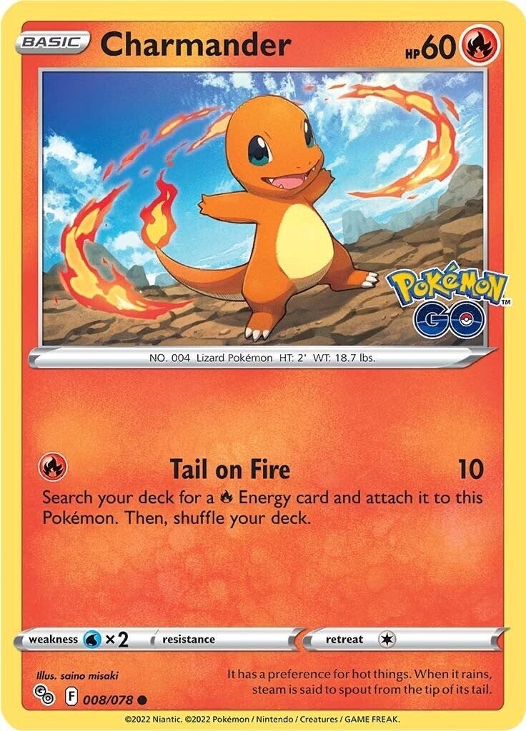4x Pokémon TCG Charmander 008/078 Pokémon Go Regular Playset | eBay