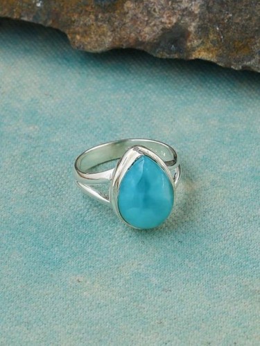 Larimar Gemstone 925 Sterling Silver Ring Black Friday Jewelry All Size MP-1304 - Picture 3 of 9