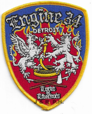 Detroit  Engine - 34  ''Lords'', Michigan  (3.25'' x 4'' size) fire patch