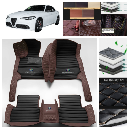 For Alfa Romeo Giulia 2017-2024 Car Floor Mats Leather Waterproof Carpets Luxury - Foto 4 di 34