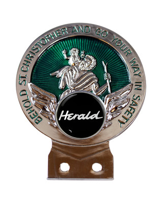 Triumph Herald Skript Logo St. Chris Autoabzeichen + Befestigungen Auswahl von 3 Farben