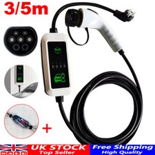 Safe EV Charging 5M 13A Cable Type 2 UK Plug 3 Pin Electric Vehicle Car Charger