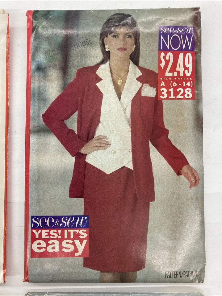 Vintage 90s Uncut Factory Folded Lot Of 4 Patterns Size 6 8 10 12 14 C19Z - Image 4 of 4