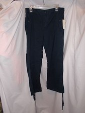 NEW Tommy Hilfiger Dark Blue 5-Button Fly, Tie Bottom Casual Cotton Pants sz. 8