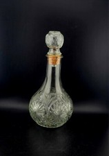 Vintage Clear Glass Liquor Decanter w/Stopper MCM Barware