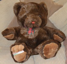 Plush Christmas Bear 1995 Brown Very Clean