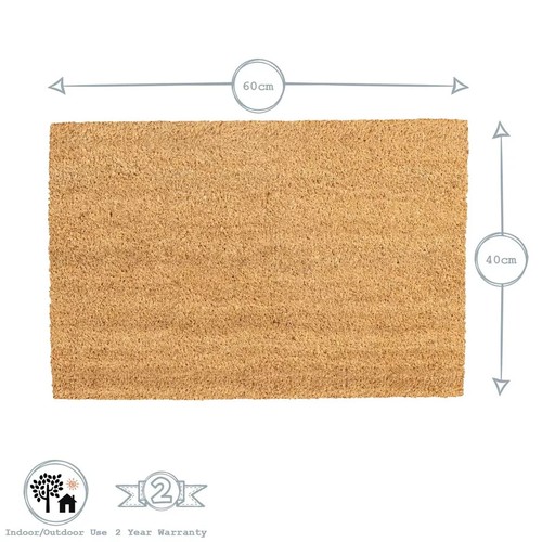Non Slip Natural Coir Door Mat Doormats Welcome Indoor Outdoor Home Garden Mats - Picture 4 of 25