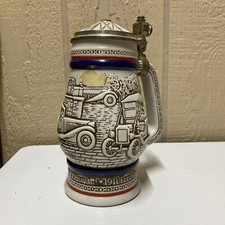 Avon 1979 Beer Stein With 1910 Stanley Steamer 1911 Ford Model-t 1936 Mg Avon 1979 Beer Stein With 1910 Stanley Steamer 1911 Ford Model-t 1936 Mg