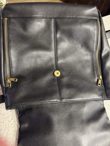 Frye & Co Backpack Bag Black satchel Adjustable Straps Soft Luxury School Travel - Picture 16 of 24