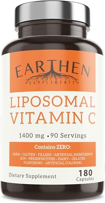 Liposomal Vitamin C Organic Ingredients | 1400MG Per Serving | 180 Capsule 04/26