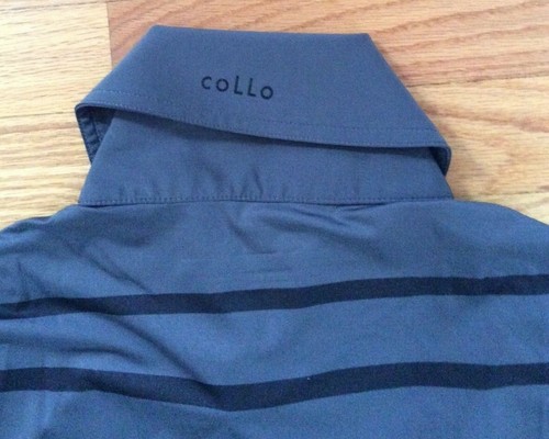 NEW! COLLO UPF 50 MEN'S LARGE GOLF POLO MOISTURE WICKING ECO FRIENDLY Gray/Black - Picture 5 of 5