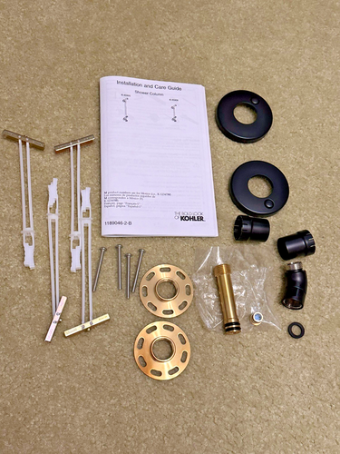 Kohler 45906-BL HydroRail-S Shower Column Matte Black Metal Modern Round - Picture 2 of 15