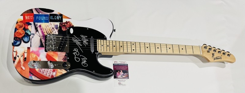 NEW FOUND GLORY SIGNED CUSTOM ELECTRIC GUITAR JORDAN PUNDIK ALL 4 JSA COA