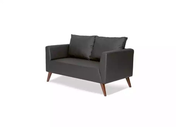 Stilvoller Zweisitzer Moderne Schwarze Couch ArbeitszimmermöBel Office-image
