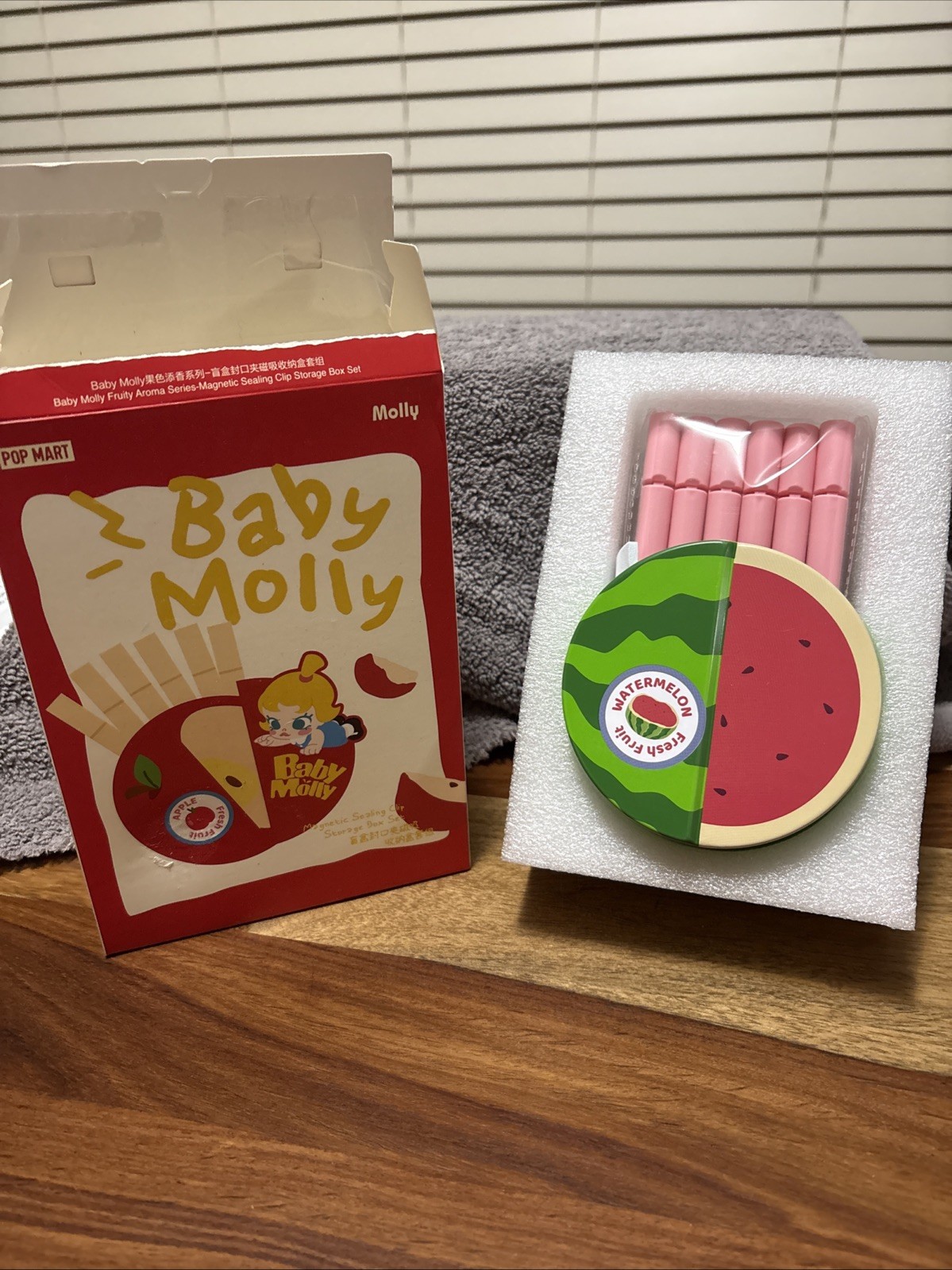 Pop Mart Baby Molly Fruity Aroma Series-Magnetic Sealing Clip Storage Box Set 