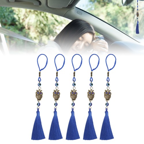 5 Pcs Owl Blue Eye Pendant Delicate Bronze Owl Blue Evil Eye Home Office NEW - Picture 10 of 24