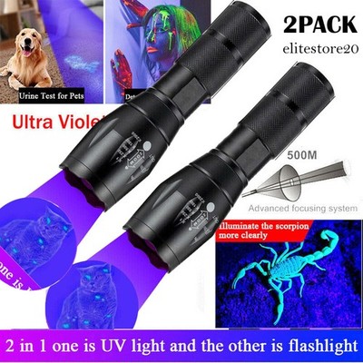UV Ultra Violet LED Flashlight Blacklight Light 395 NM Inspection Lamp Torch