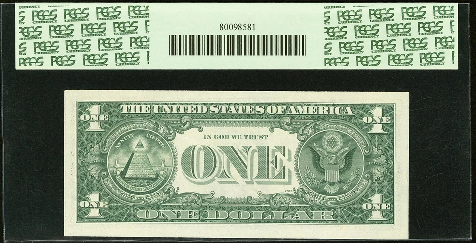 # 01000000 Fancy MILLION Serial Number NEAR SOLID BINARY 7 Zero's PCGS 65 PPQ $1 - Image 3 of 3