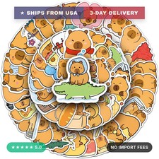 50pcs Capybara Stickers, Cute Animal Stickers for Kids, Vinyl Waterproof Sticker