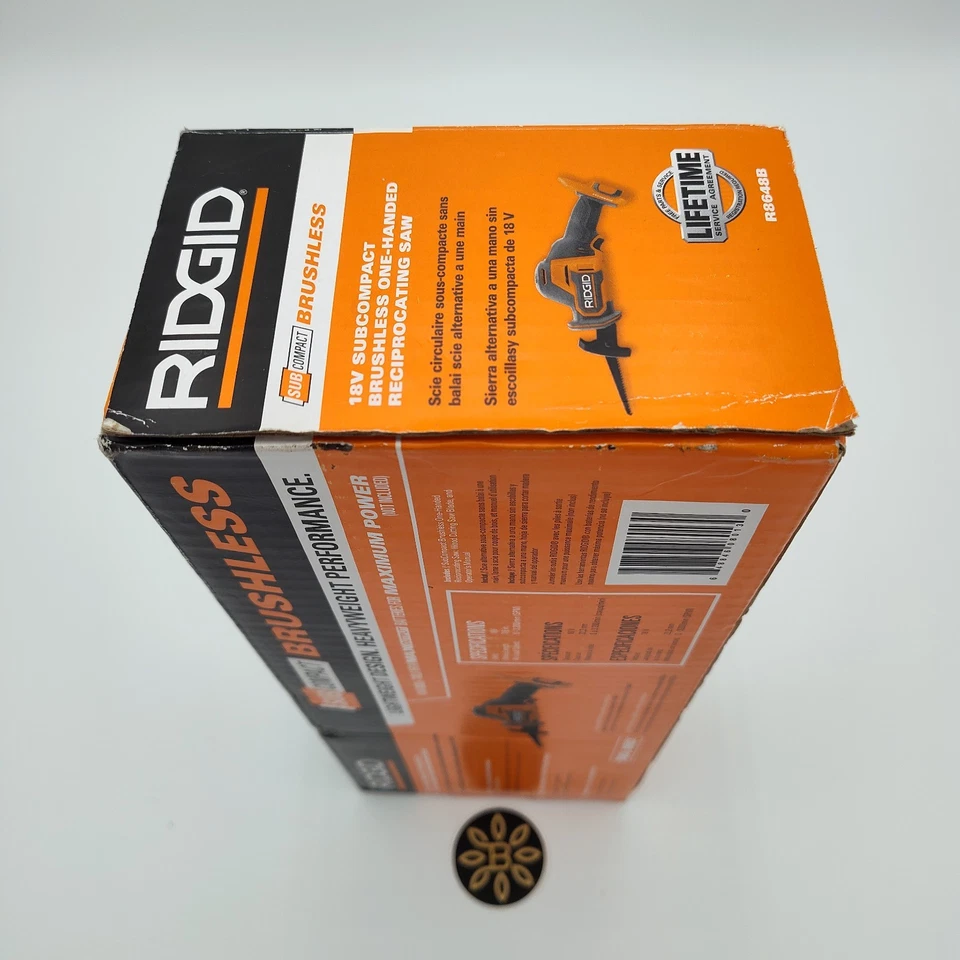 RIDGID Reciprocating Saw BRUSHLESS Compact Cordless One-Handed Orange  Tool Only - Image 3 of 4