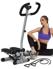Mini Stepper with Handlebar for Exercise, Stair Stepper with Resistance Band,...