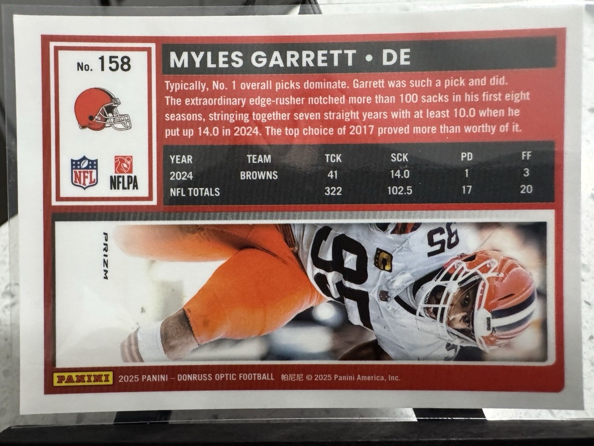 2025 Panini Donruss Optic - Myles Garrett #158 Stars Prizm | eBay