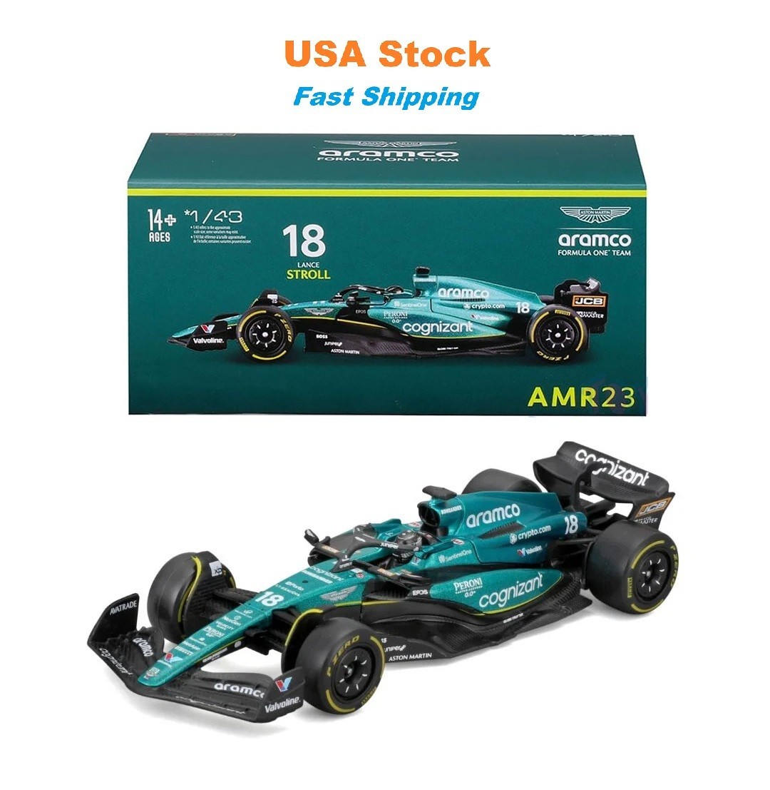 Aston Martin AMR23 F1 Team #18 Lance Stroll Driver Formula One 2023 Bburago 1:43