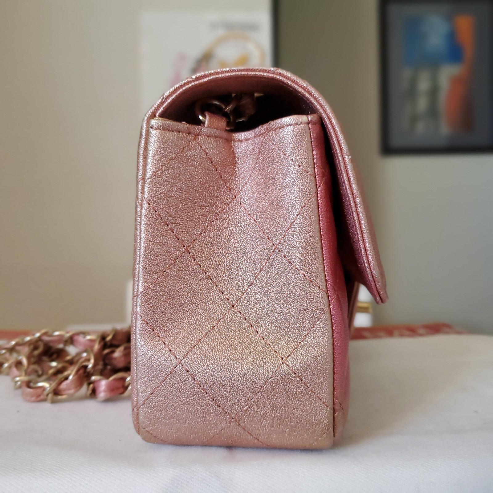 Chanel Classic mini Rectangular  Pink Ombre Gold … - image 3