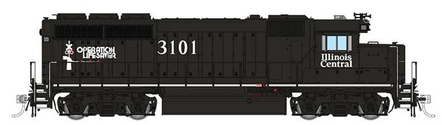 Rapido ~ HO Scale ~ EMD GP40 ~ Illinois Central #3114 ~ DC/Silent ~ 040008