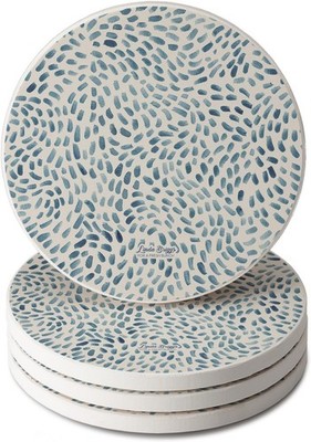 Thirstystone Drift Marks 4 Pack Absorbent Stone Coasters Protective Cork Backing