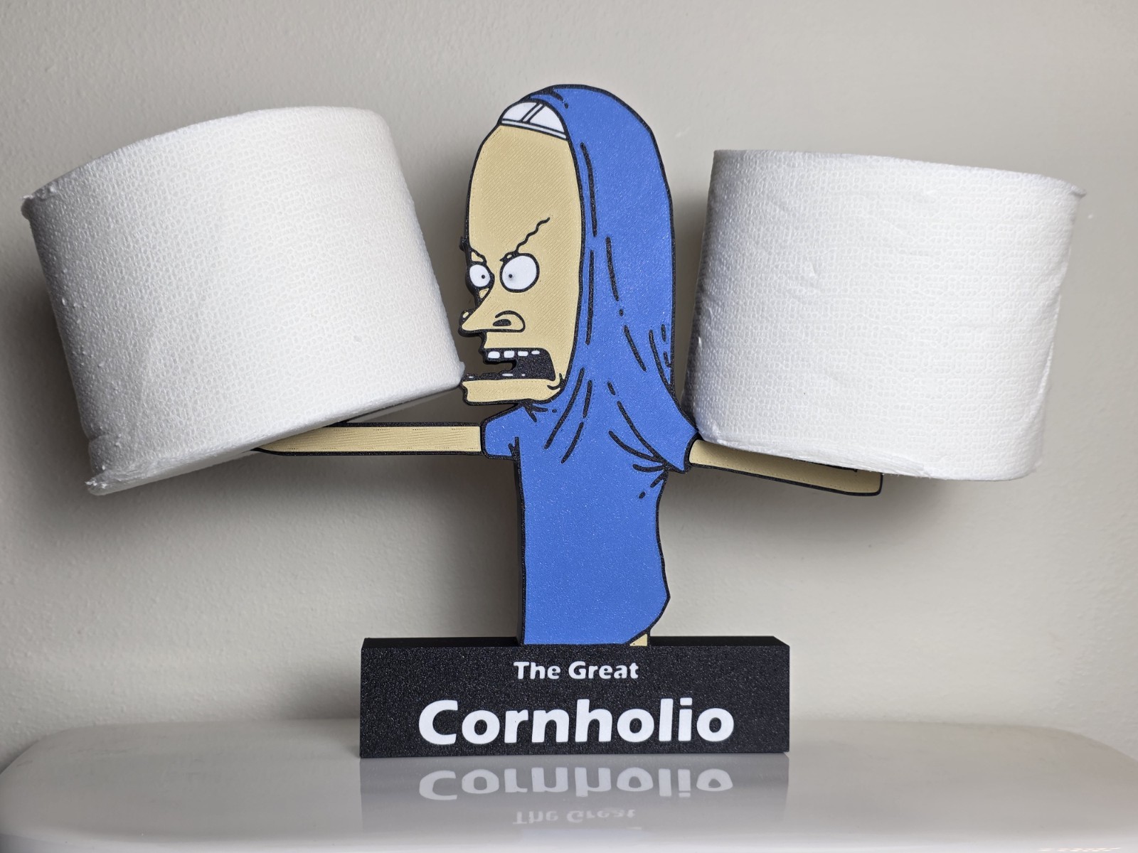 The Great Cornholio Toilet Paper Roll Holder  Beavis and Butt-Head Fan Art 