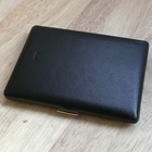 Cigarette Case Long Tobacco Case Cosmos Thin Black Leather Compatible with