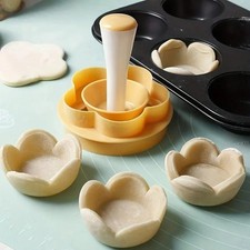 Pastry Dough Tamper Set Flower Cutter Cake Mold Biscuit Pie Baking Tool DIY