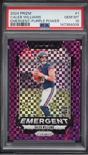 2024 Panini Prizm Emergent Purple Power Caleb Williams ROOKIE /49 #1 PSA 10 GEM
