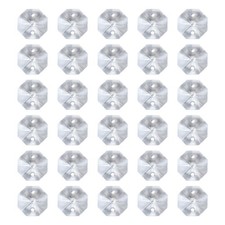 30 Pack K9 Crystal Octagon Beads 2 Holes Pendants 12mm, Clear