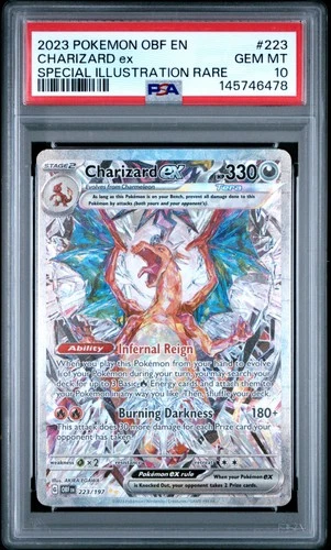 2023 POKEMON OBF EN-OBSIDIAN FLAMES #223 CHARIZARD EX PSA 10