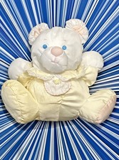 VTG Fisher Price Puffalump Plush White Yellow Bear Mouse Rattle Toy Lovey