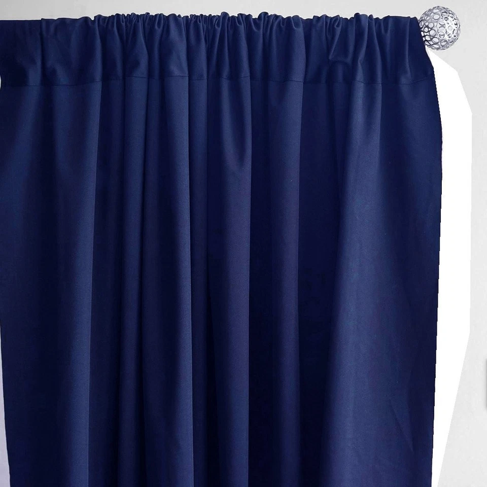 NAVY BLUE 10 x 10 ft Polyester BACKDROP CURTAINS Drapes Panels Home Decorations - Image 4 of 4