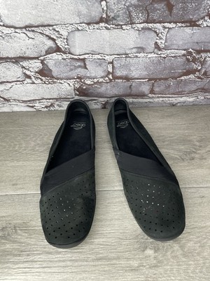 Abeo Lately Black Nubuck Leather Arch Comfort Loafers Shoes Women Sz 8.5 US/39EU